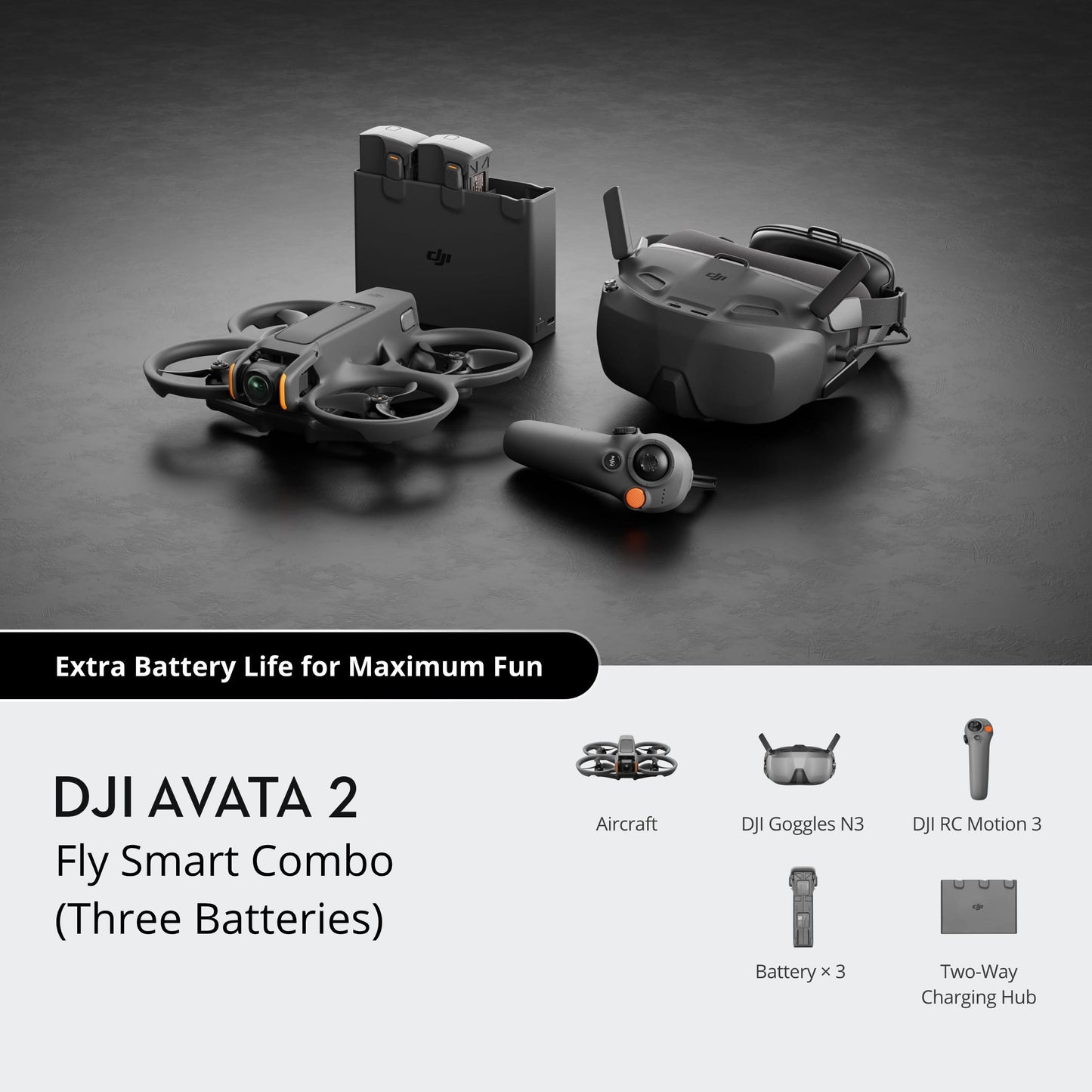 DJI Avata 2 Fly Smart Combo(Three Batteries)